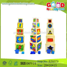 2015 Mais recente Cube Stack Cup Toy, Wooden Block Cup Toy, Folding Cup Toy
